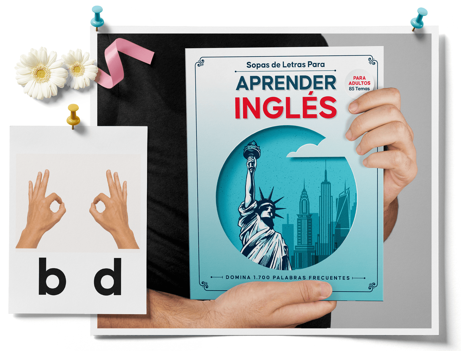 Portada del libro de sopas de letras para aprender ingles