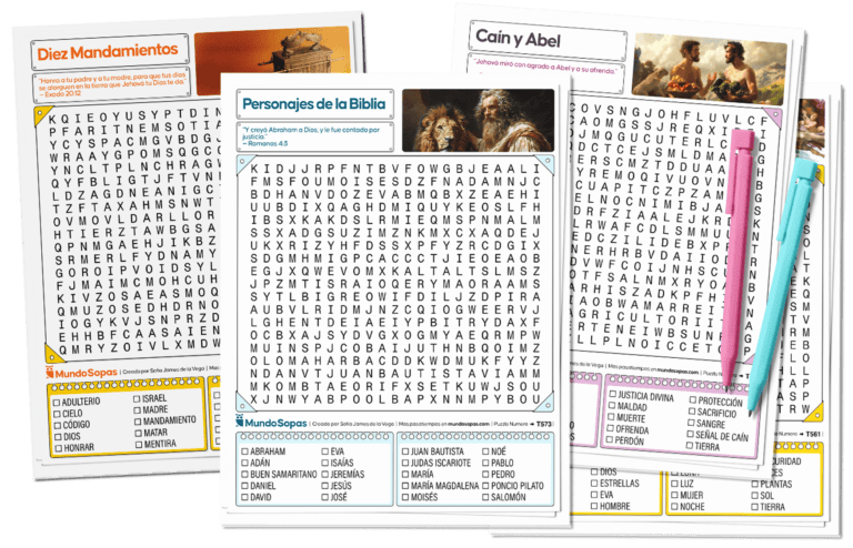 Sopas de letras de la Biblia para imprimir en PDF