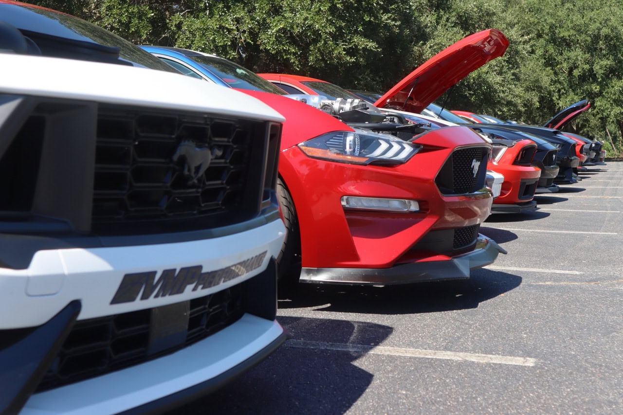 Mustang Week lineup of classic and modern Ford Mustangs at Myrtle Beach 2025.