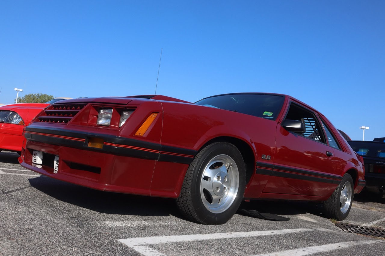 Mustang Week Myrtle Beach 2025 car in red.
