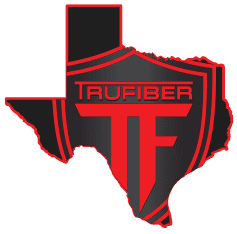 Mustang Week event logo with Texas outline and Trufiber branding.