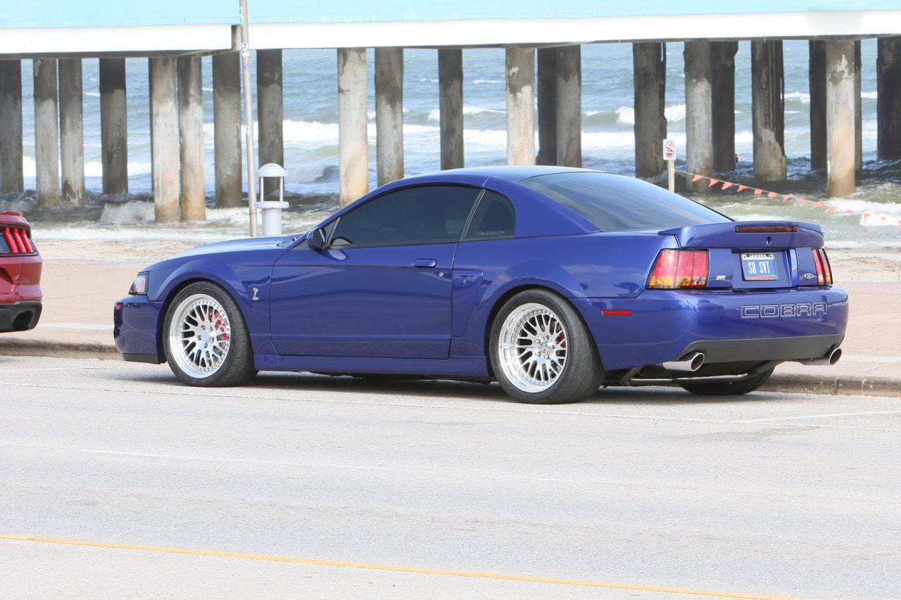 Blue Ford Mustang at Mustang Week event in Texas 2026.