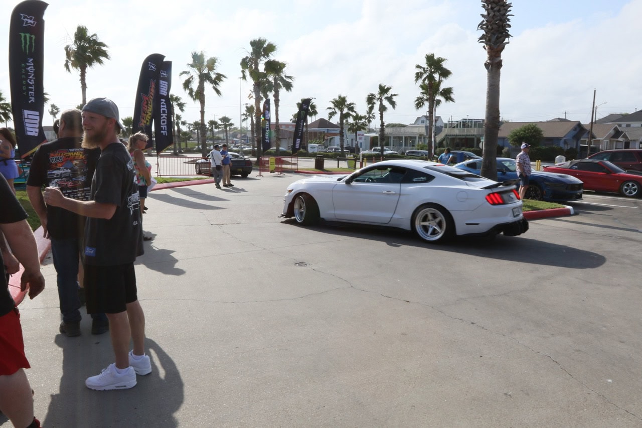 White Ford Mustang at Mustang Week car event in Texas 2026.