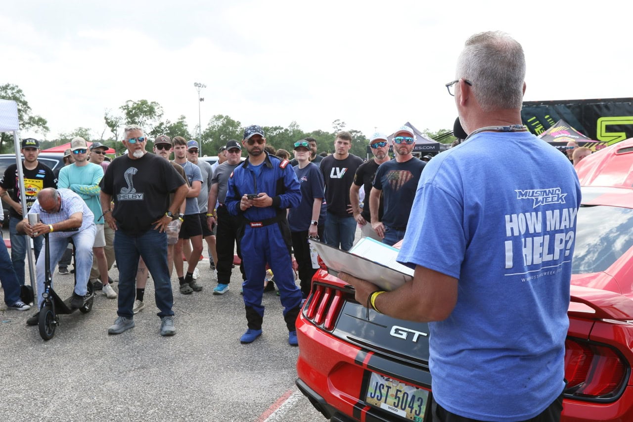 Car enthusiast gathering at Mustang Week event in Texas 2026.