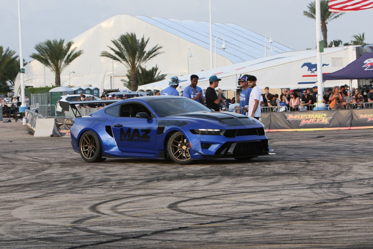 Blue Mazda sports car at Mustang Week event in Texas 2026.