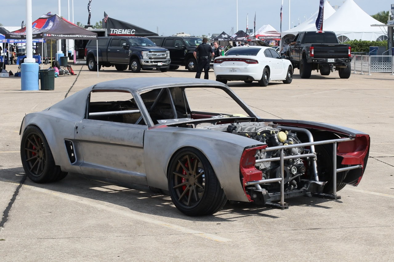 Custom Mustang race car at Mustang Week event.