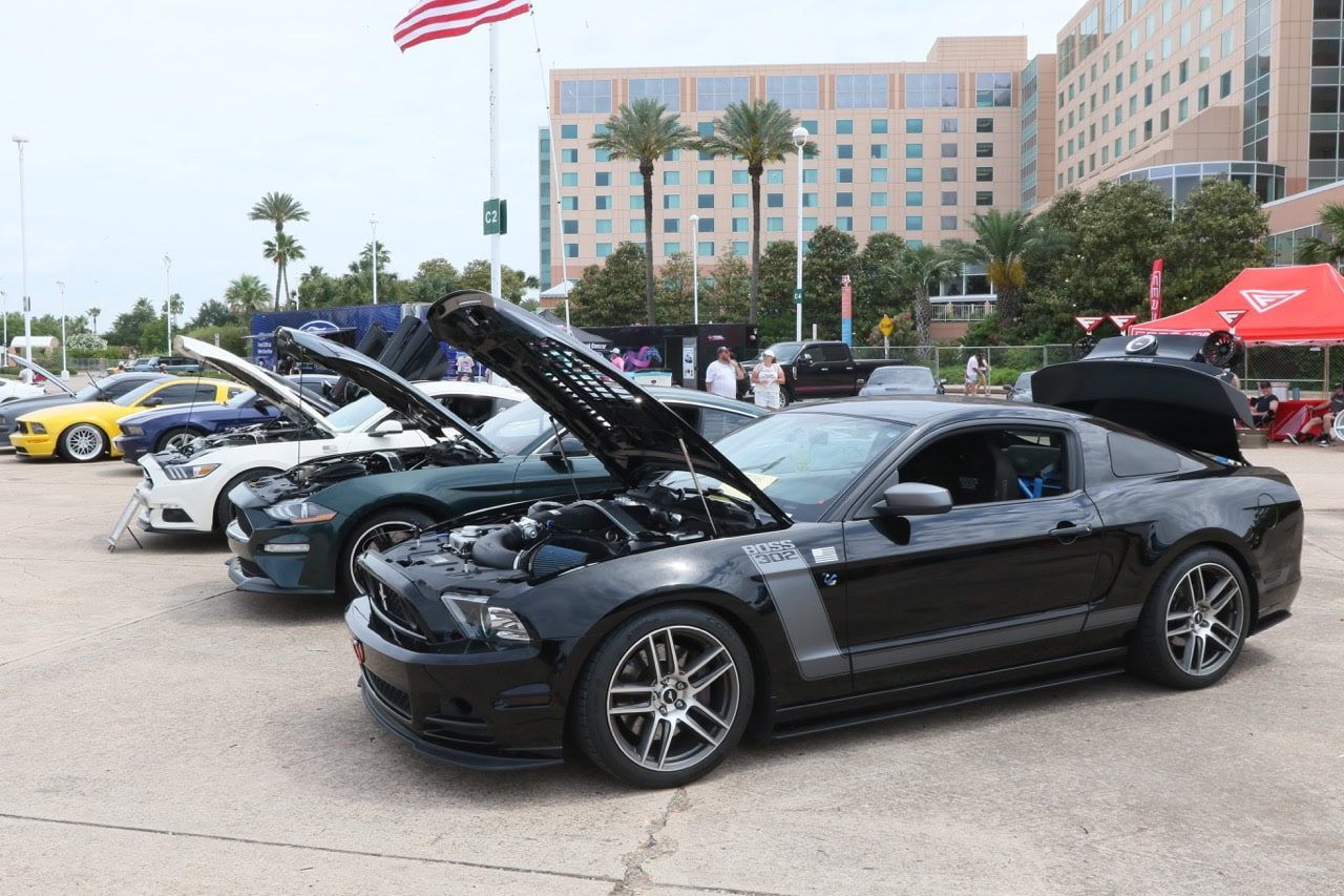 Black Ford Mustang at Mustang Week car show in Texas 2026.