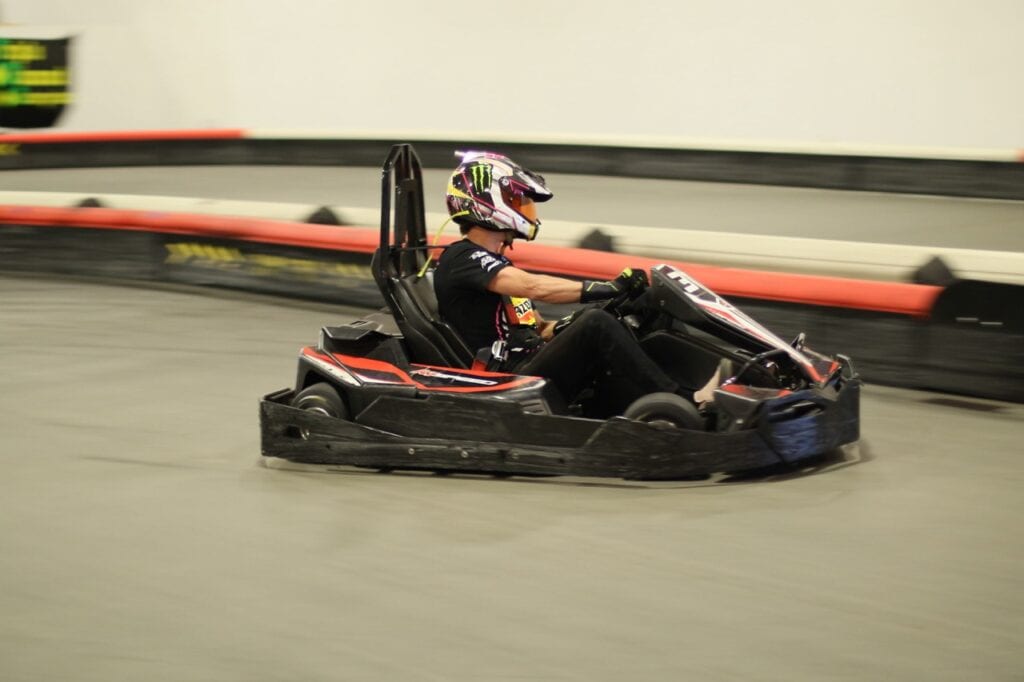 Go-kart racing at Mustang Week Charlotte 2026 event.