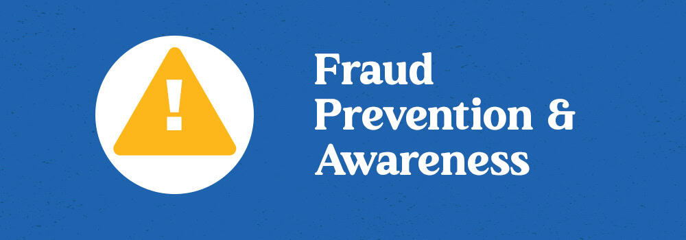 Warning icon for fraud prevention and awareness at Meridian Trust Federal Credit Union.
