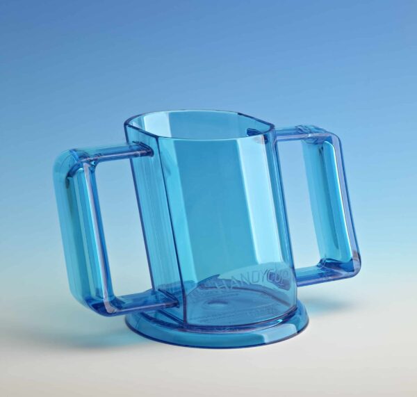 Becher mit Deckel blau