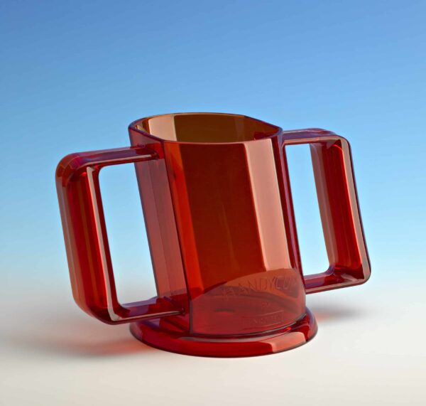 Becher mit Deckel rot