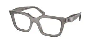 Stylish grey eyeglasses for vision correction and fashion.