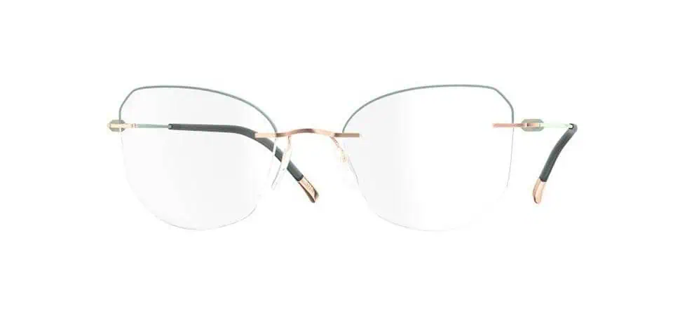 Stylish rimless eyeglasses for vision correction and fashion.