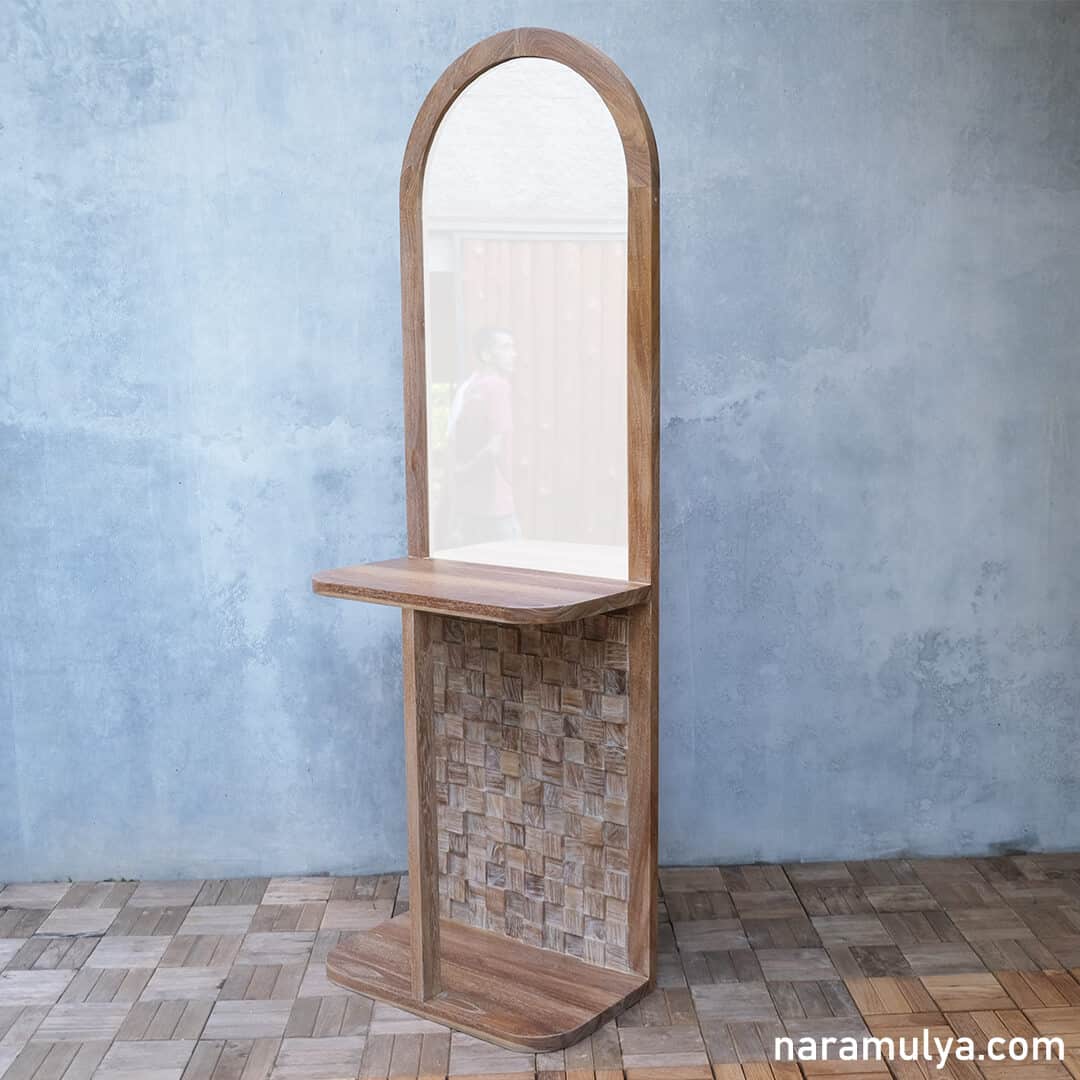 Teak Standing Mirror