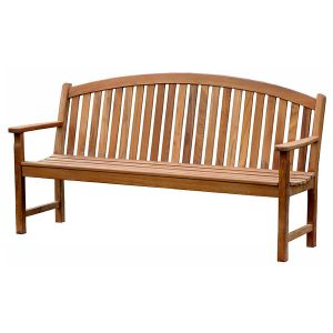 classic teak outdoor seating featuring bench