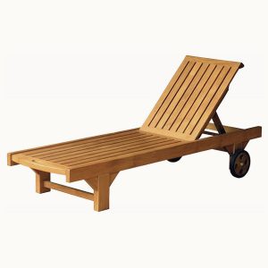 classic teak sunlounger