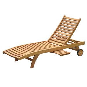 classic teak sunlounger