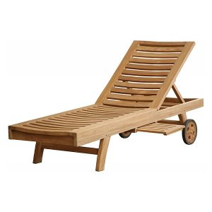 classic teak sunlounger
