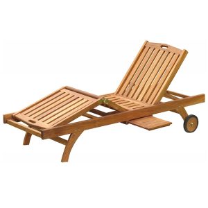 classic teak sunlounger