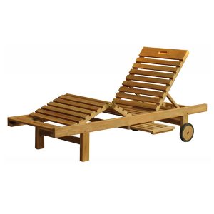 classic teak sunlounger