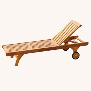 classic teak sunlounger