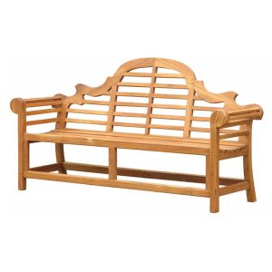 classic teak outdoor seating featuring solid wood bench