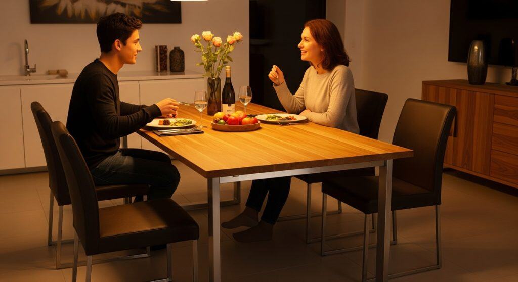 Top Indoor Teak Furniture Trends in 2025 7 dining table with metal leg