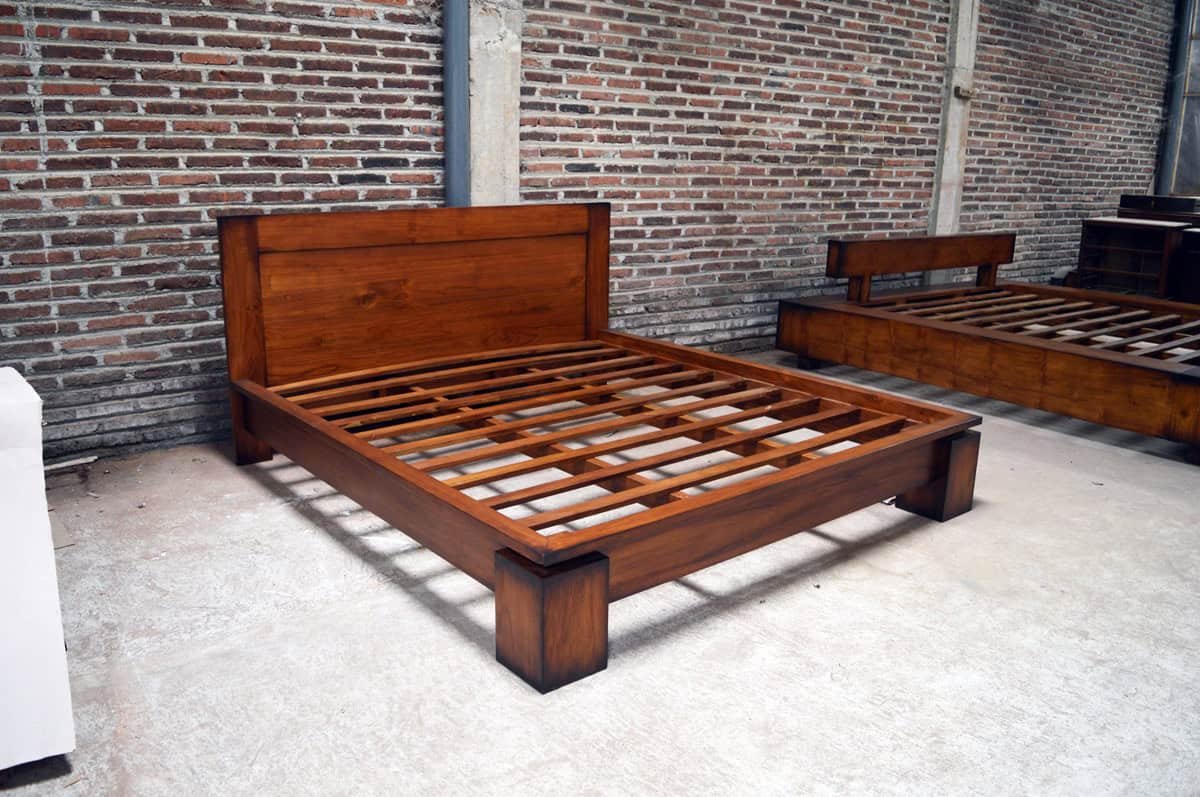 modern teak bed
