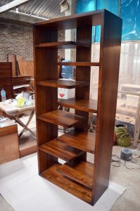 Modern teak bookcase