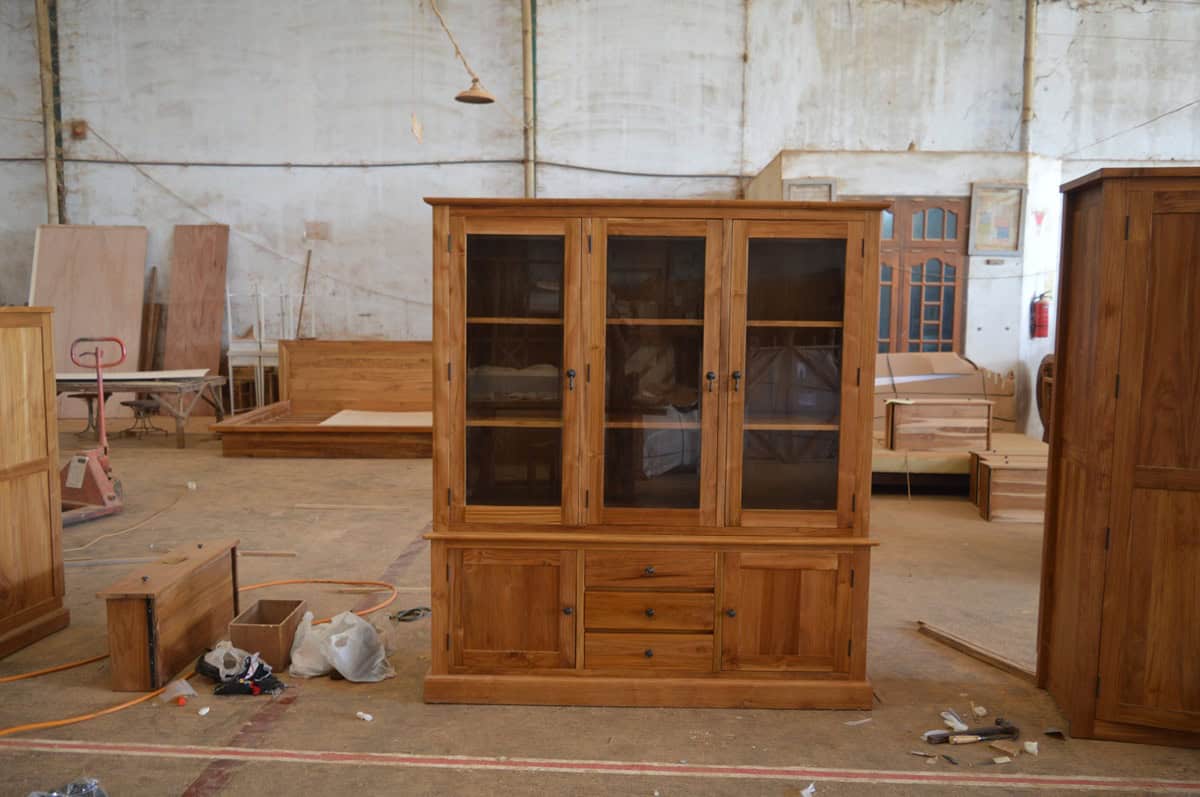 teak display cabinets