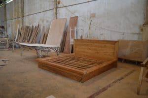 solid teak bed