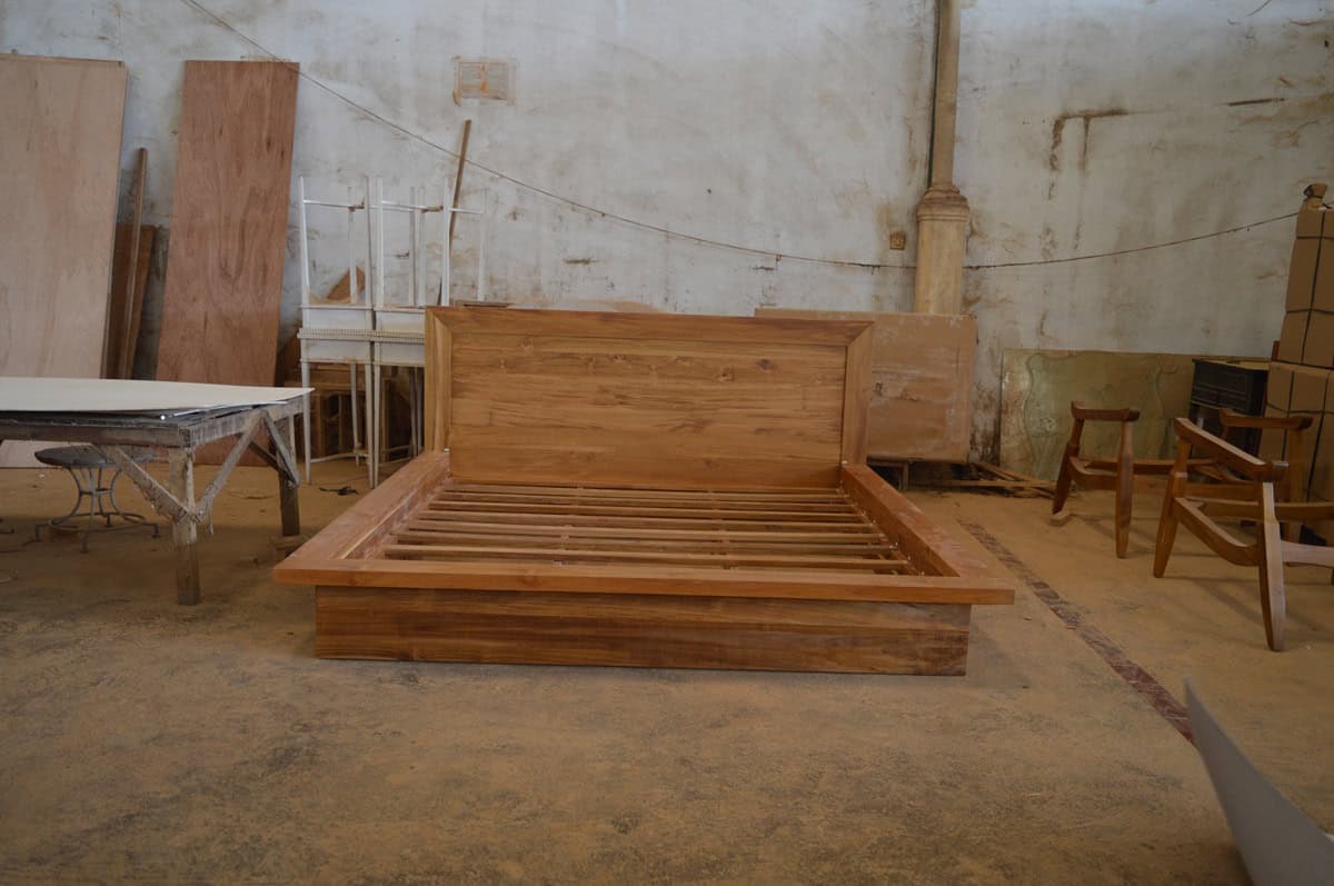 solid teak bed