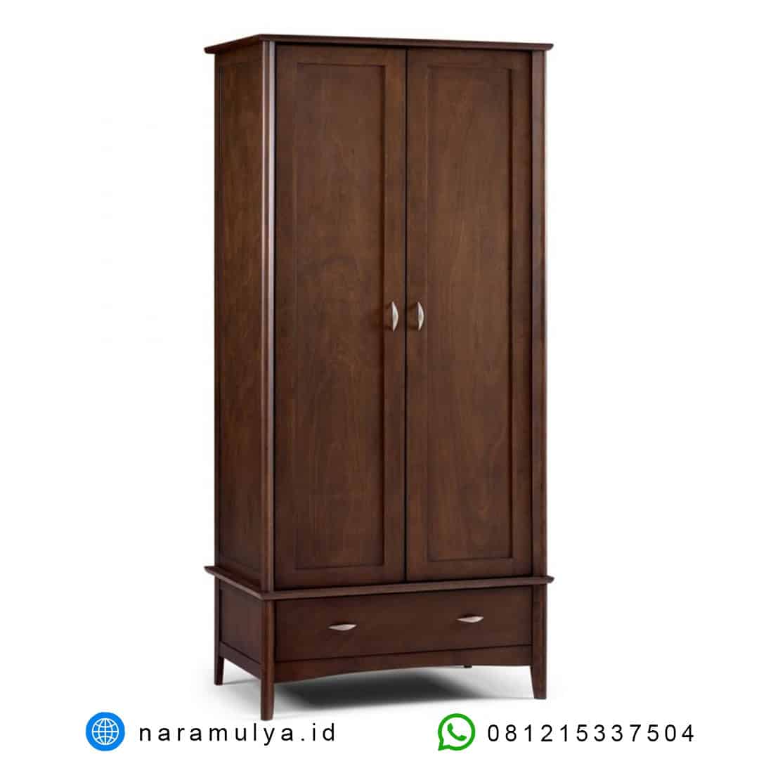 Gambar Almari Pakaian Jati Minimalis 2 Pintu