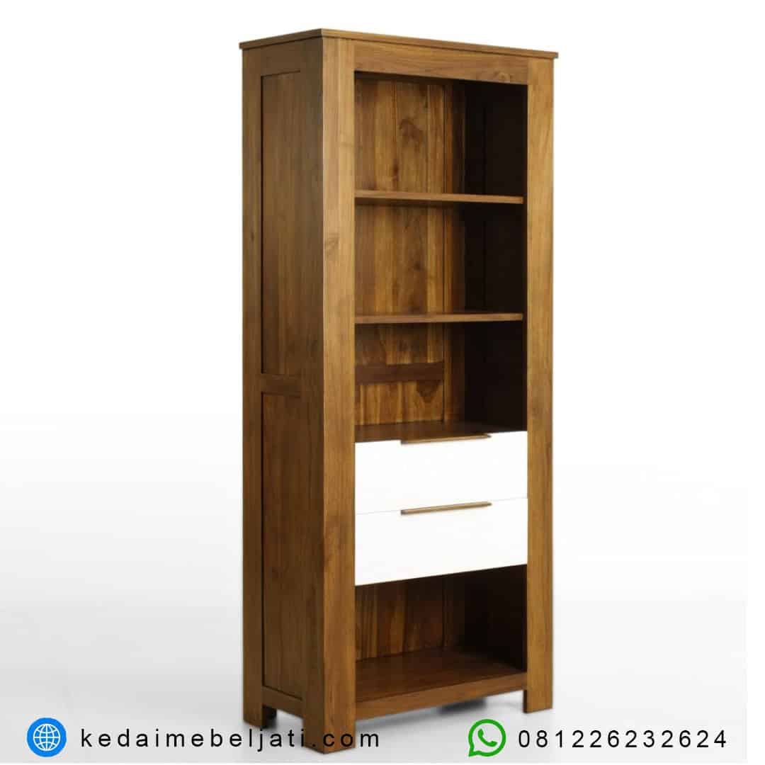 Rak Buku Jati Minimalis