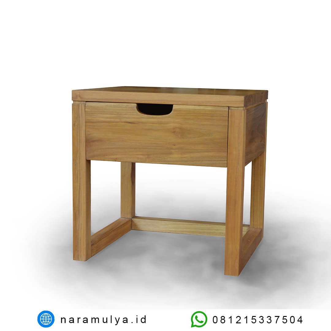gambar Nakas Kayu Jati 1 Laci Minimalis