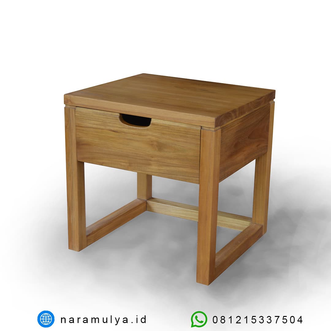 gambar Nakas Kayu Jati 1 Laci Minimalis