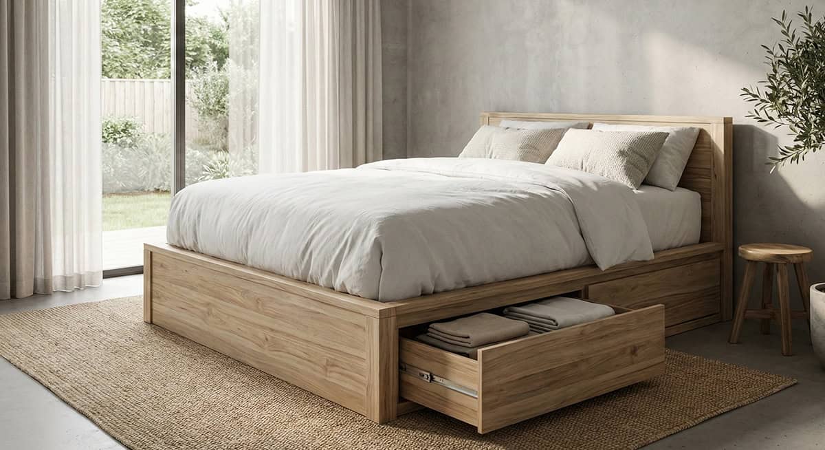 tempat tidur laci sorong