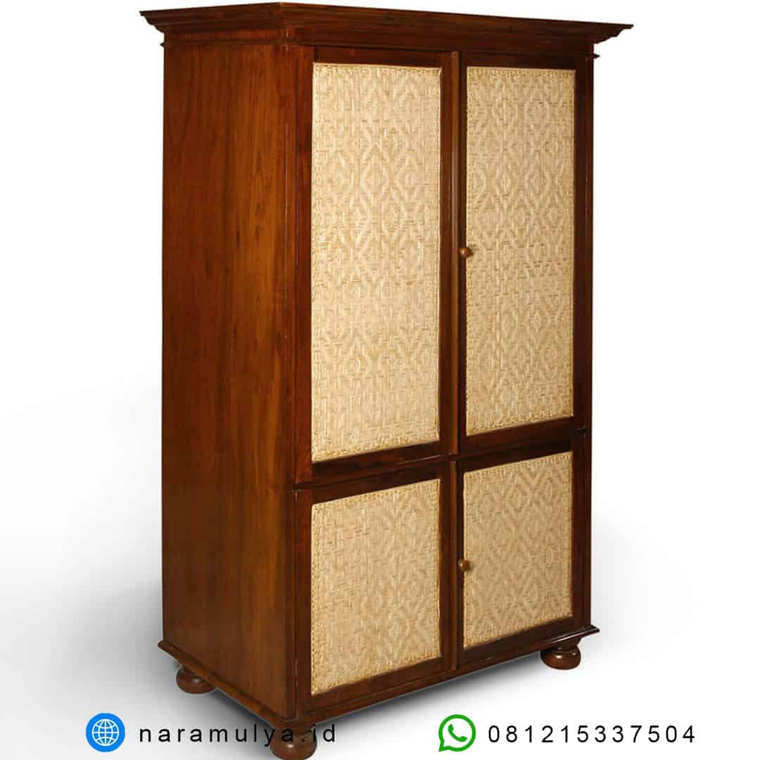 Gambar Almari Pakaian Antik Kolonial Pintu Rotan