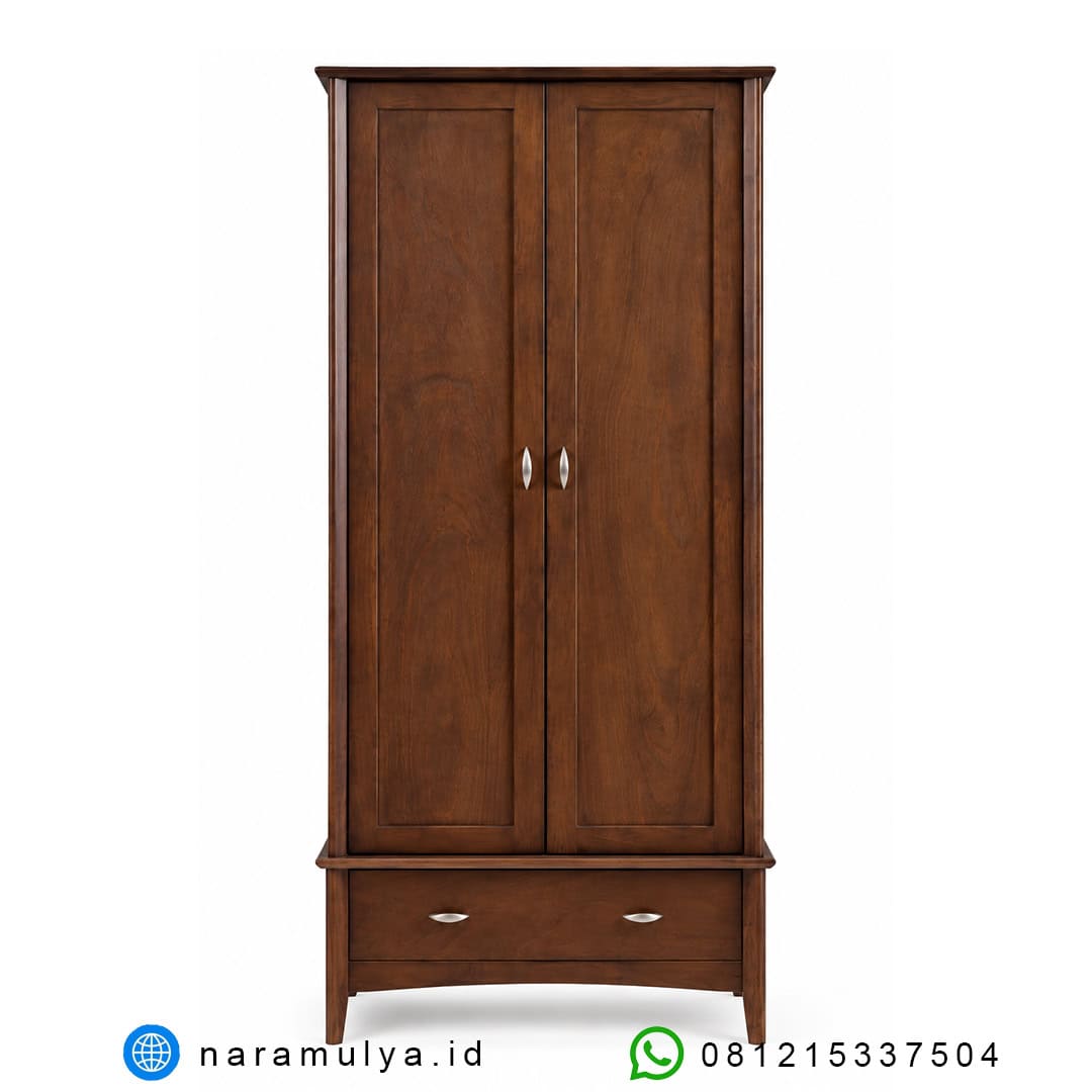 Gambar Almari Pakaian Jati Minimalis 2 Pintu