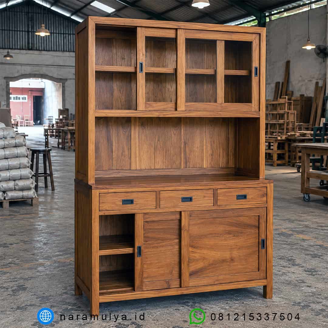 Gambar lemari pajangan dapur kayu jati Jepara