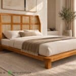 gambar tempat tidur jati rotan