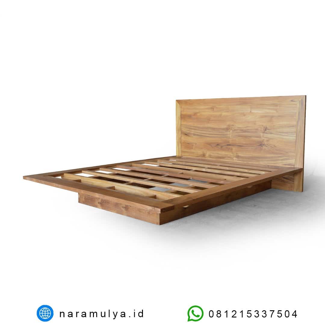 gambar tempat tidur jati minimalis floating