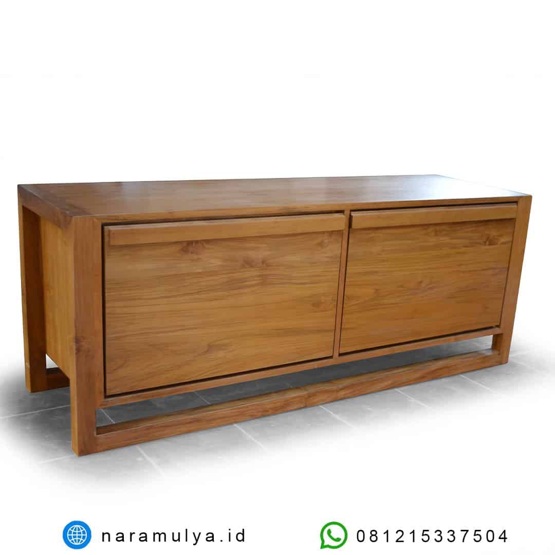 gambar bufet TV jati minimalis 2 pintu