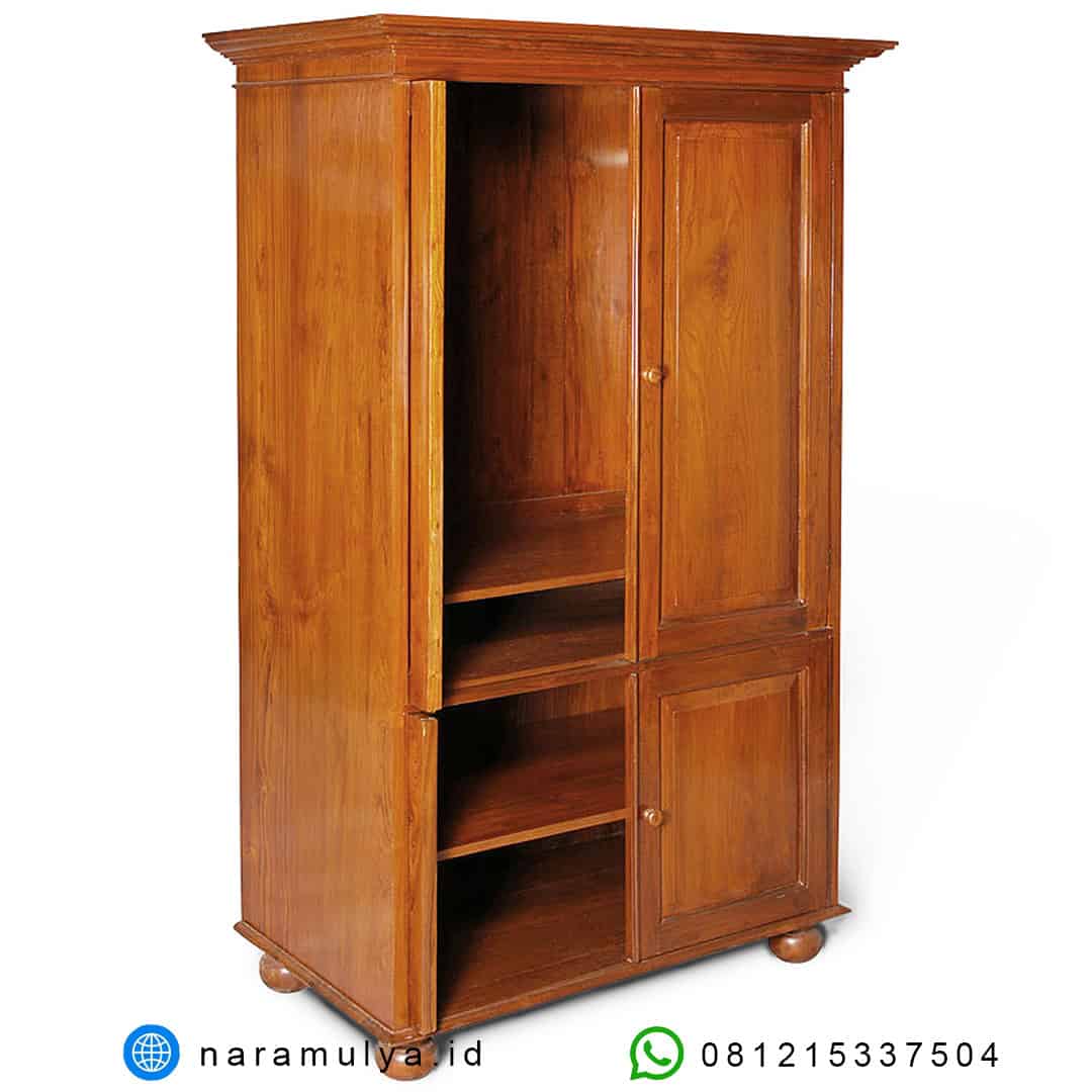 lemari pakaian jati klasik pintu geser