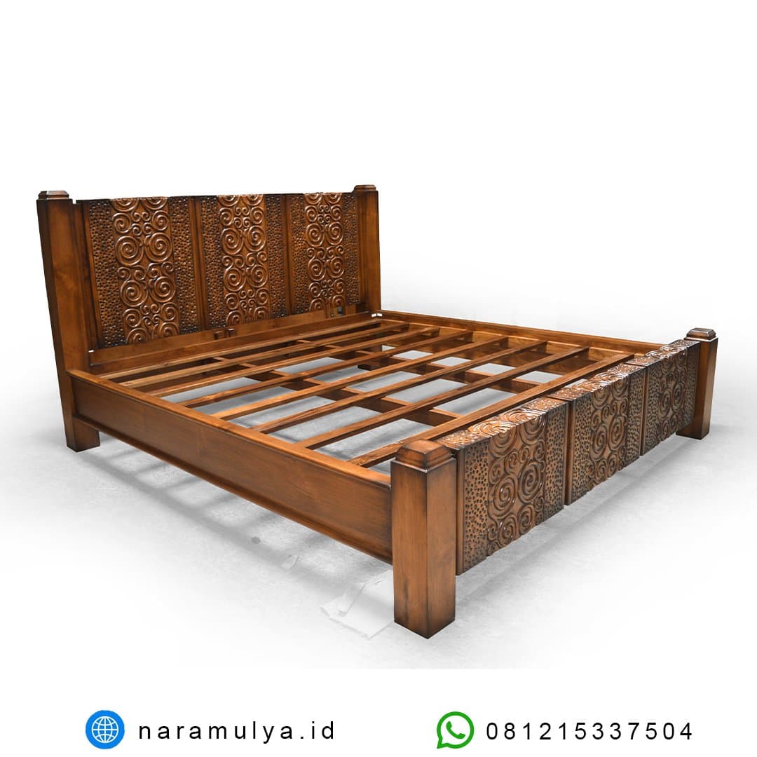 gambar tempat tidur jati ukir jepara