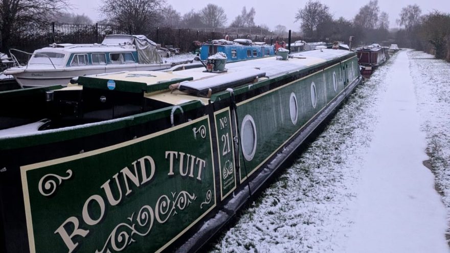 Narrowboat in the Snow