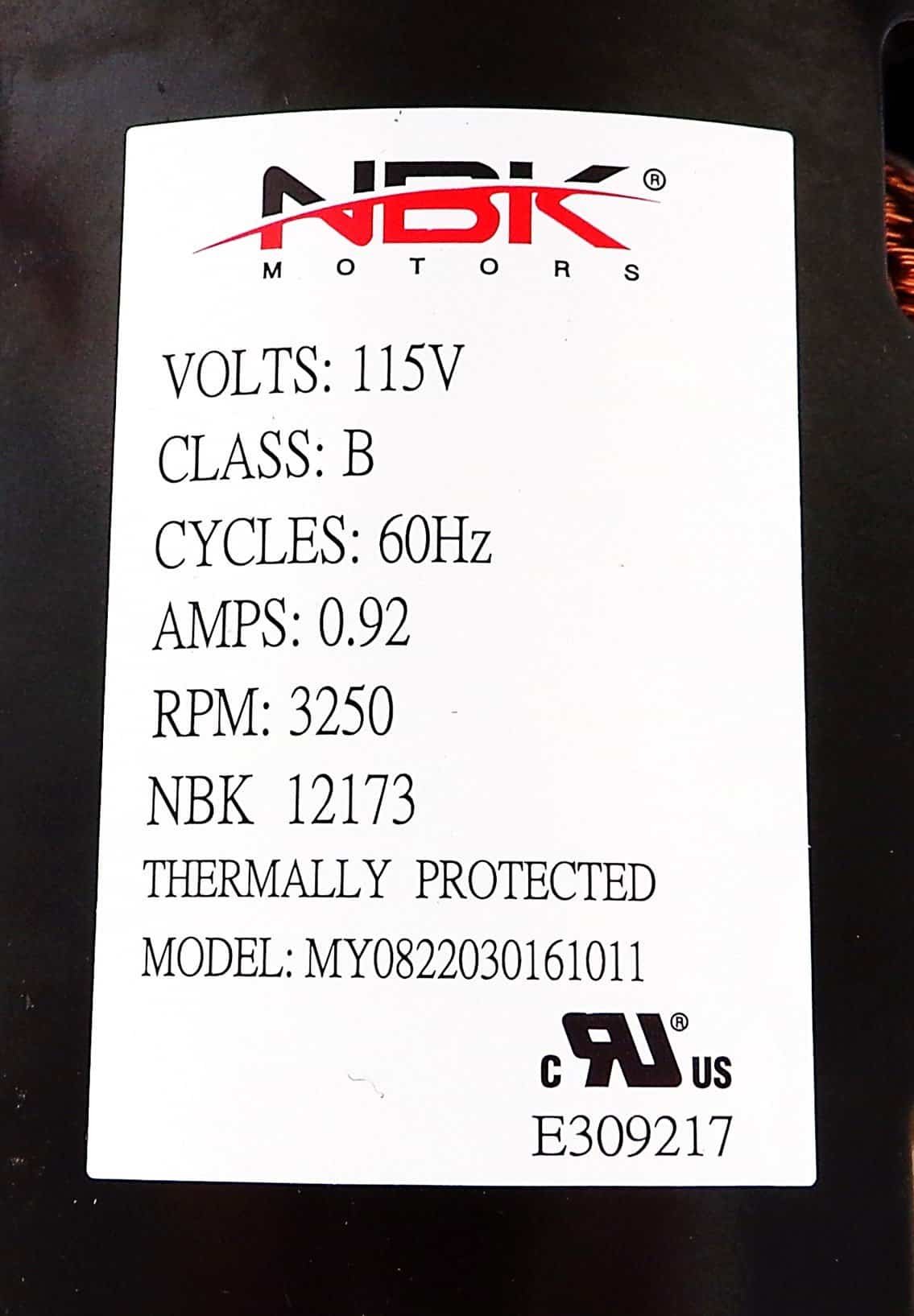 NBK-12173 BLOWER MOTOR, DRAFT INDUCER 115V A129 - Image 2