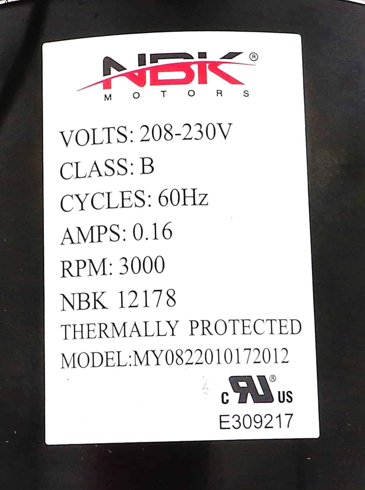 NBK-12178 BLOWER MOTOR, DRAFT INDUCER 230V A150 - Image 4