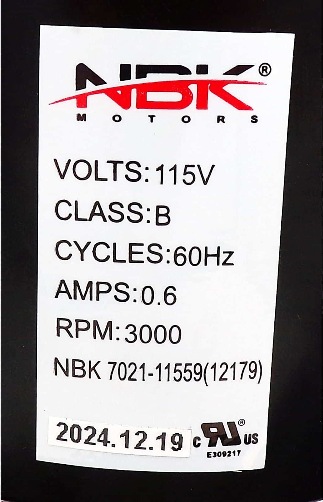 NBK-12179 BLOWER MOTOR, DRAFT INDUCER 115V 7021-11559 - Image 4