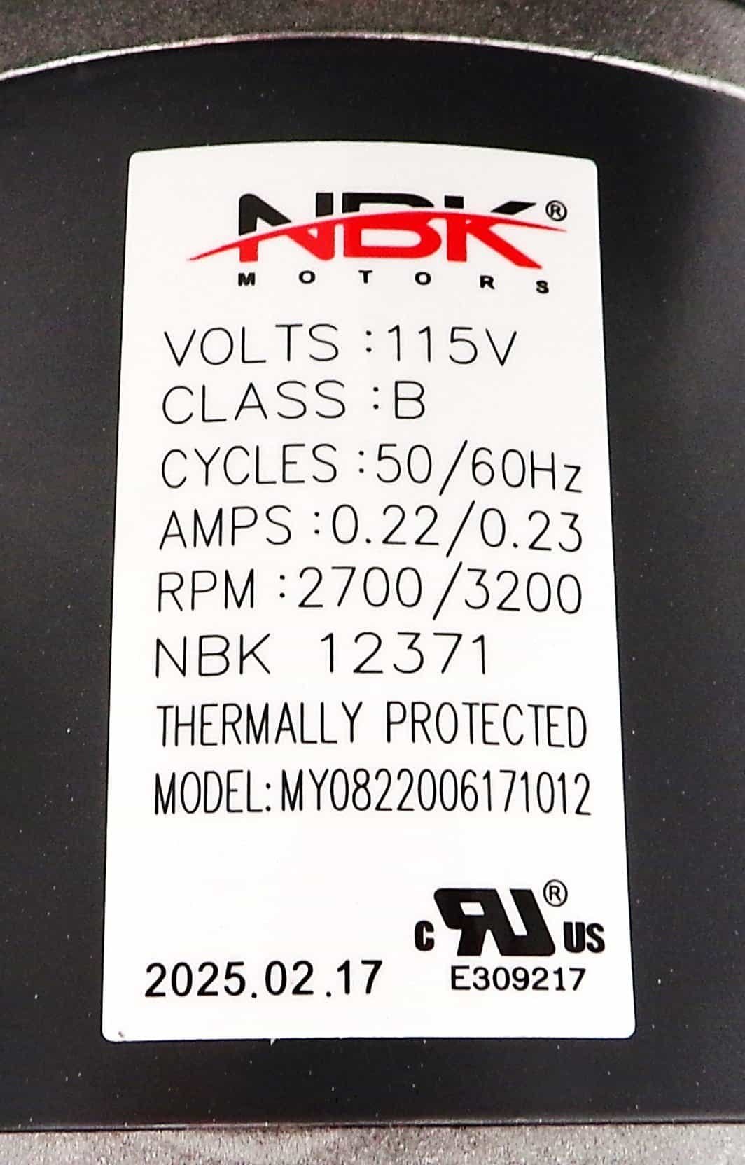 NBK-12371 BLOWER MOTOR PSC 115V/60HZ 1TDN7 - Image 3